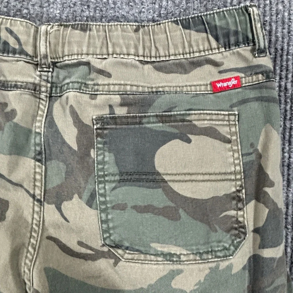 Wrangler Cargo Jogger Kids 16 Husky Green Camo Camouflage Pants 109MGHW7E